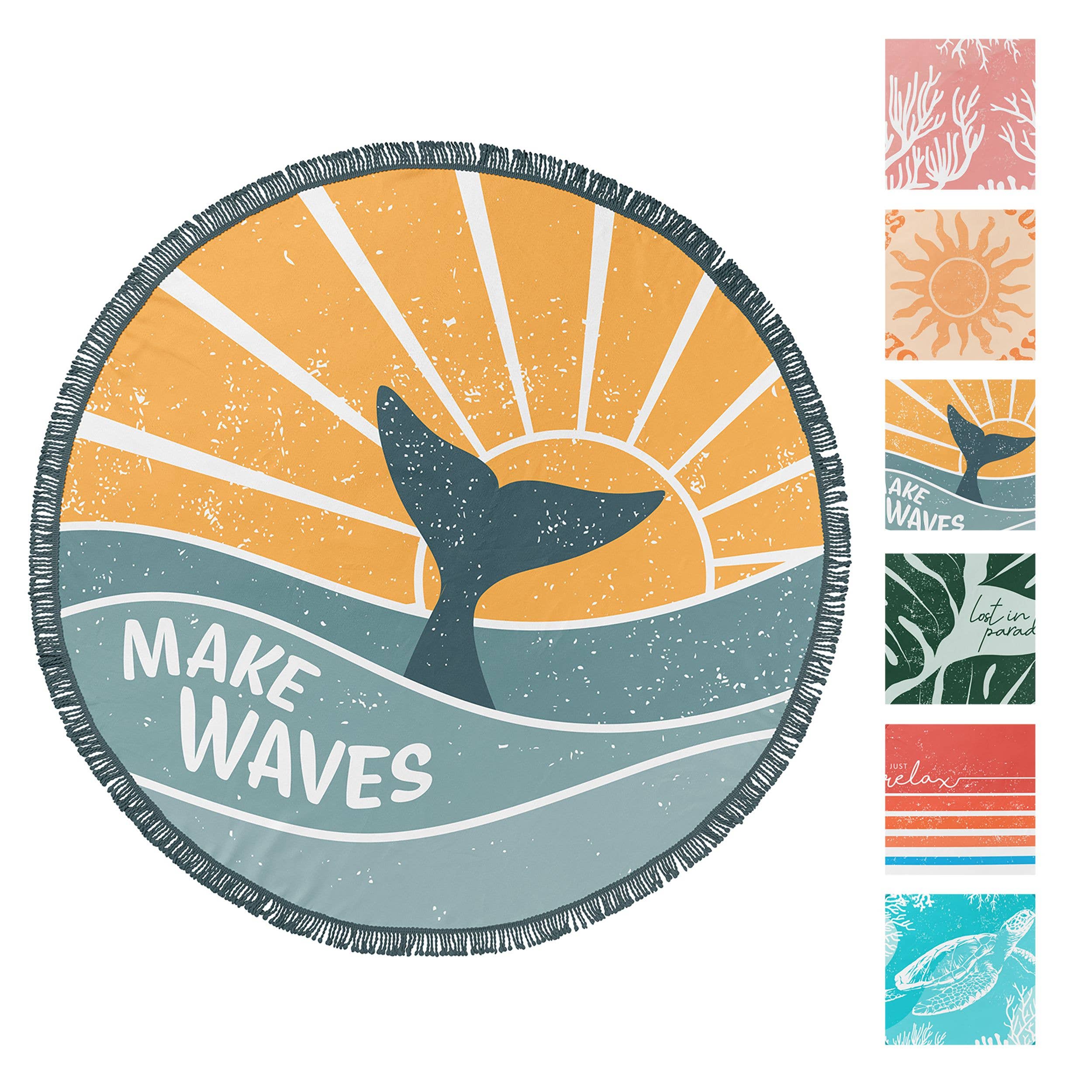 DM Merchandising - Wholesale Beach Towel - Juice Box 60" Round Beach Towels Assortment1