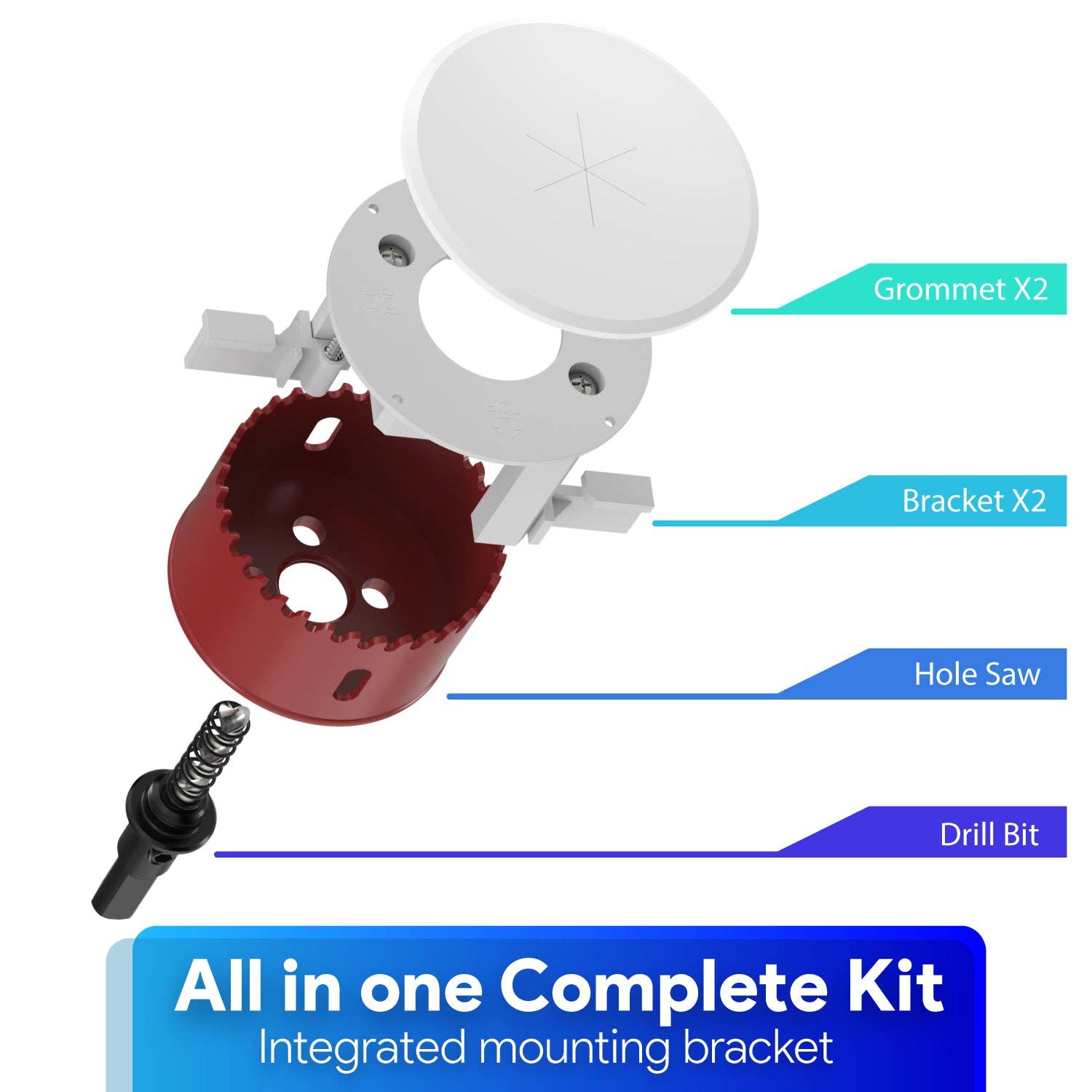 Fosmon – wholesale Wall hook – Silicone Grommet Wall Plate with Hole Saw Drill4