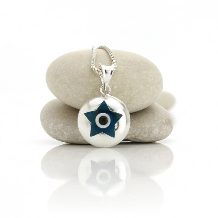 UniArt - Wholesale Individual Charm/Pendant - Turkish Eye in Dragee, Pendant in Silver 9251