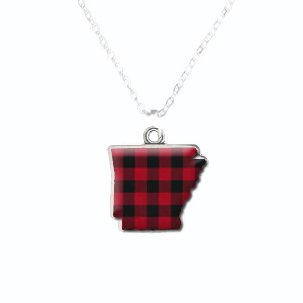 State of Arkansas Buffalo Check Necklace for wholesale by From The Heart