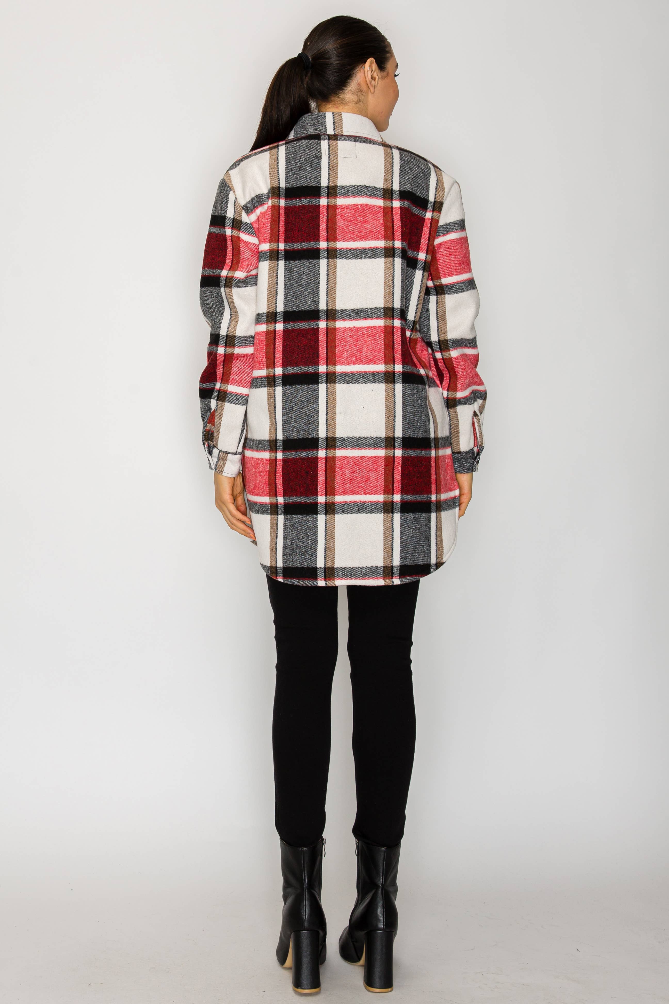 PATRONCITO USA INTERNATIONAL, INC - Wholesale Shirt Jacket/Shacket - Women's - Women Plaid Long Button Shirts Jackets (Shakets) LJ450-202547