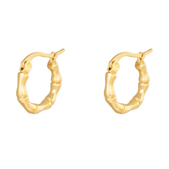 Earrings Hoops Bamboo 15mm for wholesale by SHINE BUY