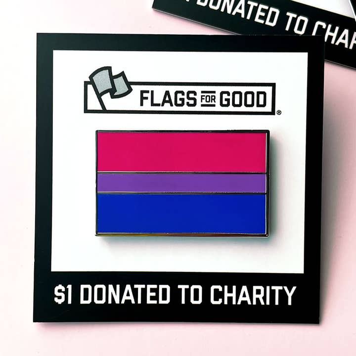 Bisexual (Bi) Pride Flag Enamel Pin for wholesale by Flags For Good