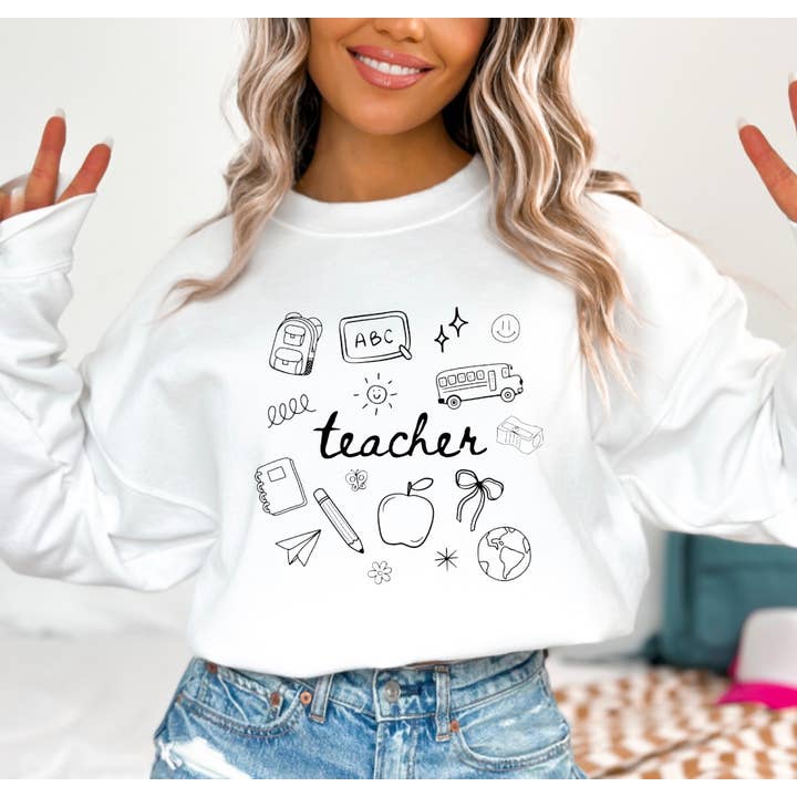 Sweat-shirt graphique enseignant coquet école pour la vente par Gia Gifts Boutique
