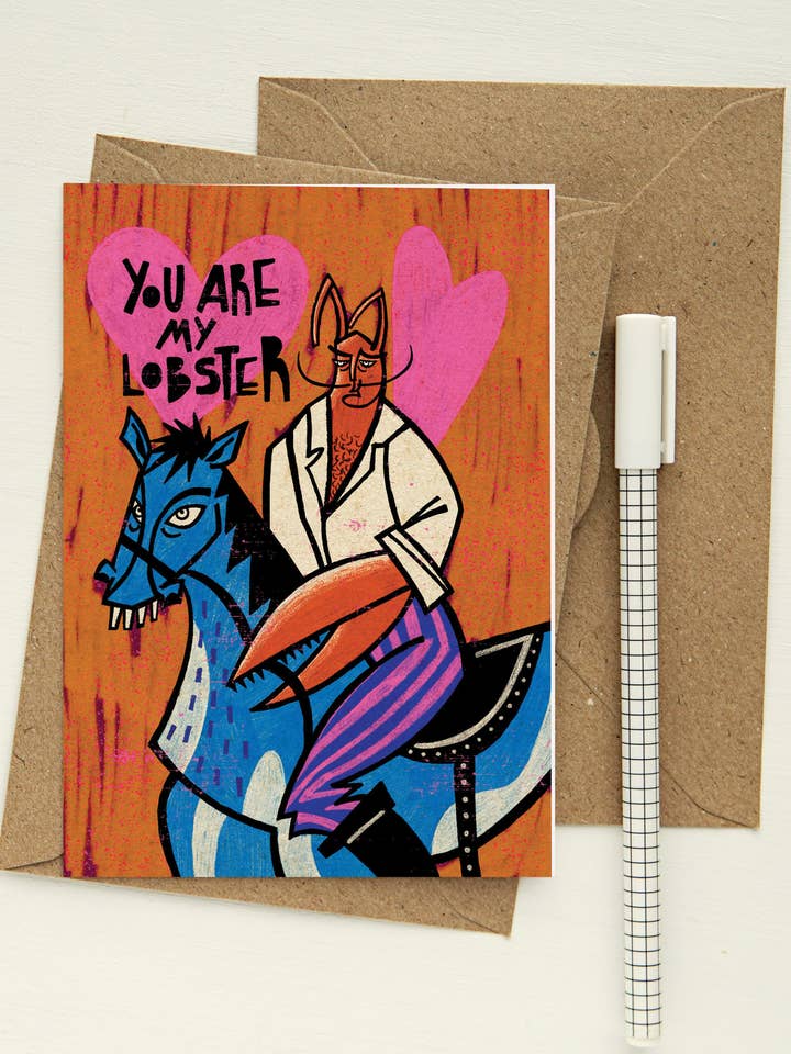 You Are My Lobster - greeting card for wholesale by Niki Usagi