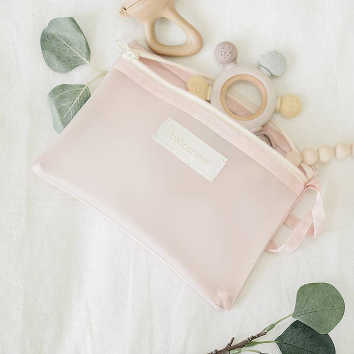 Small Pouch (Link Pink and Navy) for wholesale by bloomere