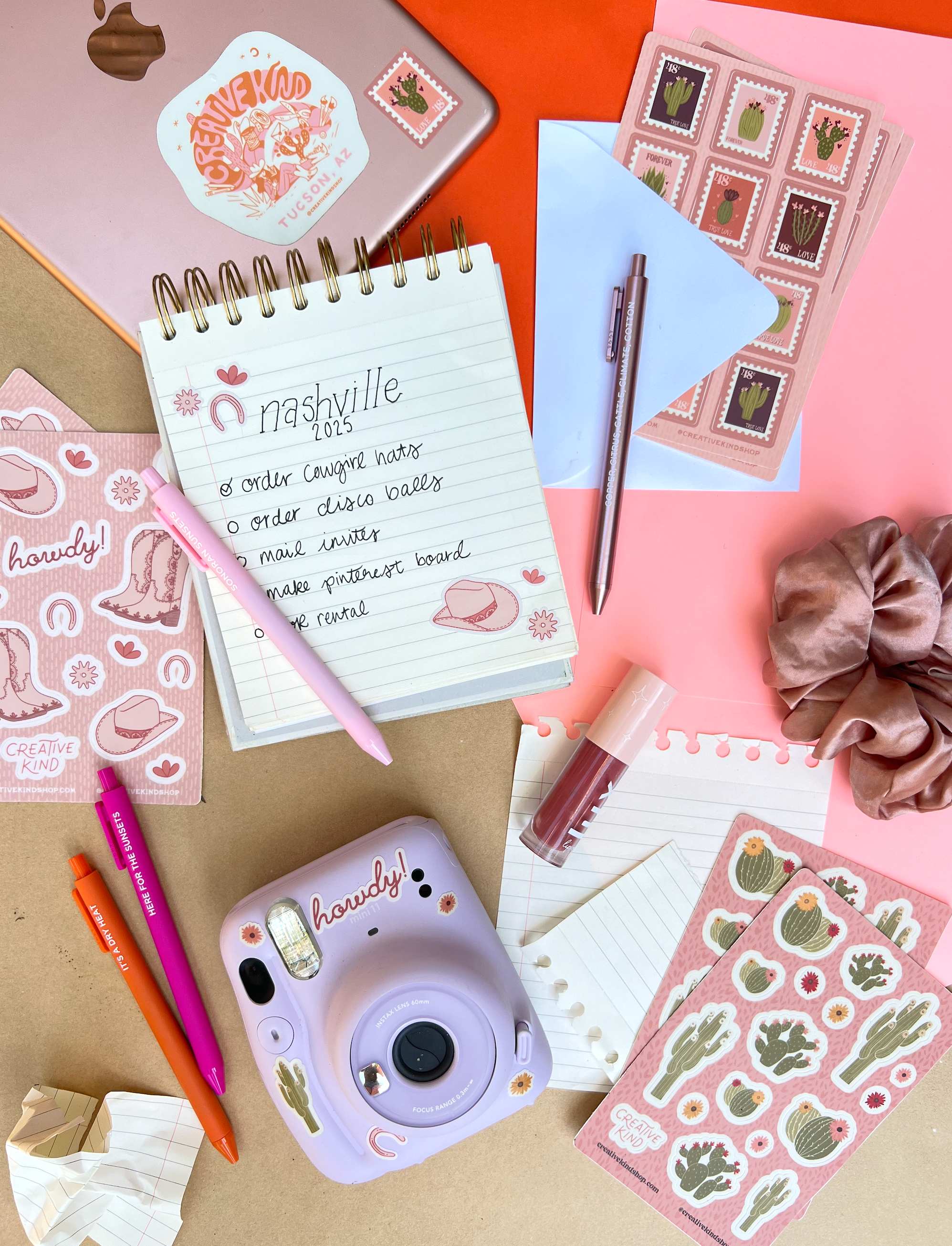 Creative Kind - Vendita all'ingrosso Adesivo - Foglio di Adesivi Natura – Foglio di Adesivi in Vinile Fiori di Cactus Primaverili1