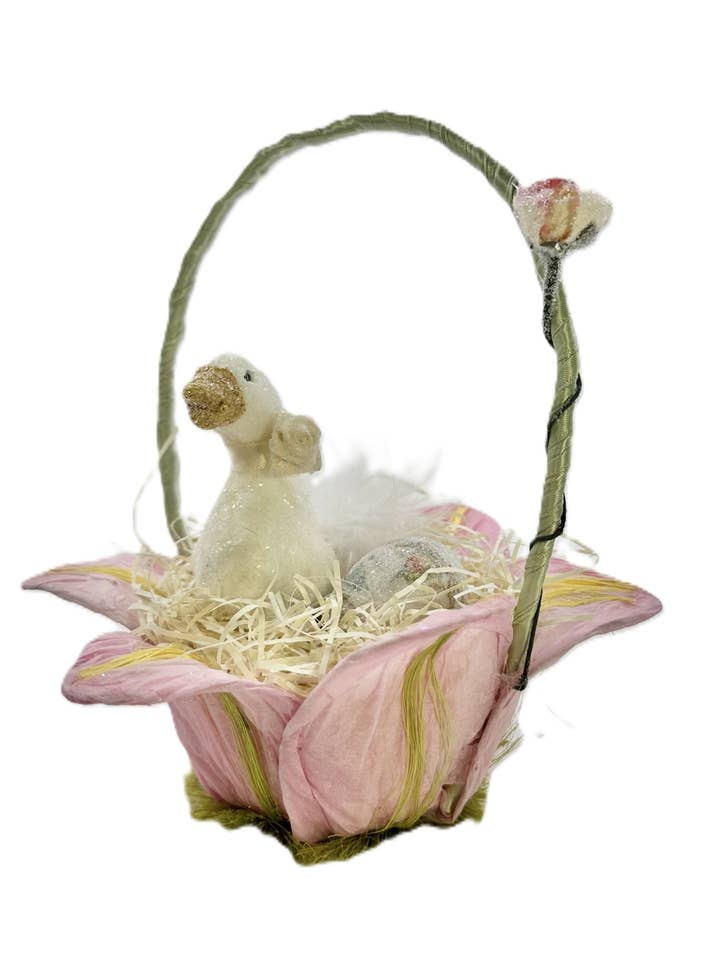 Cesto de Lírios com Ganso - Rosa por atacado de Sherri's Designs