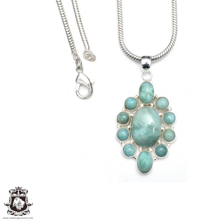 Larimar hanger en ketting P9260 voor wholesale door SARAH DESIGNS JEWELRY