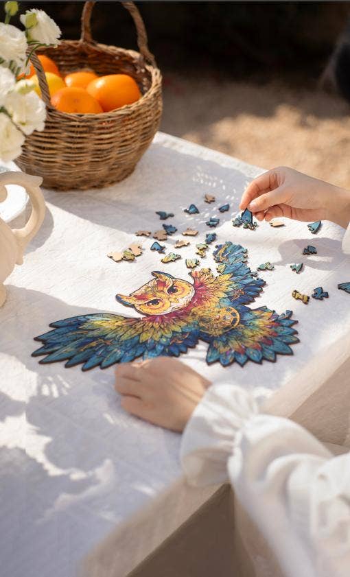 Robotime – Engroshandel Puslespil - Voksen – TA004 Rowood Ugle Træpuslespil1