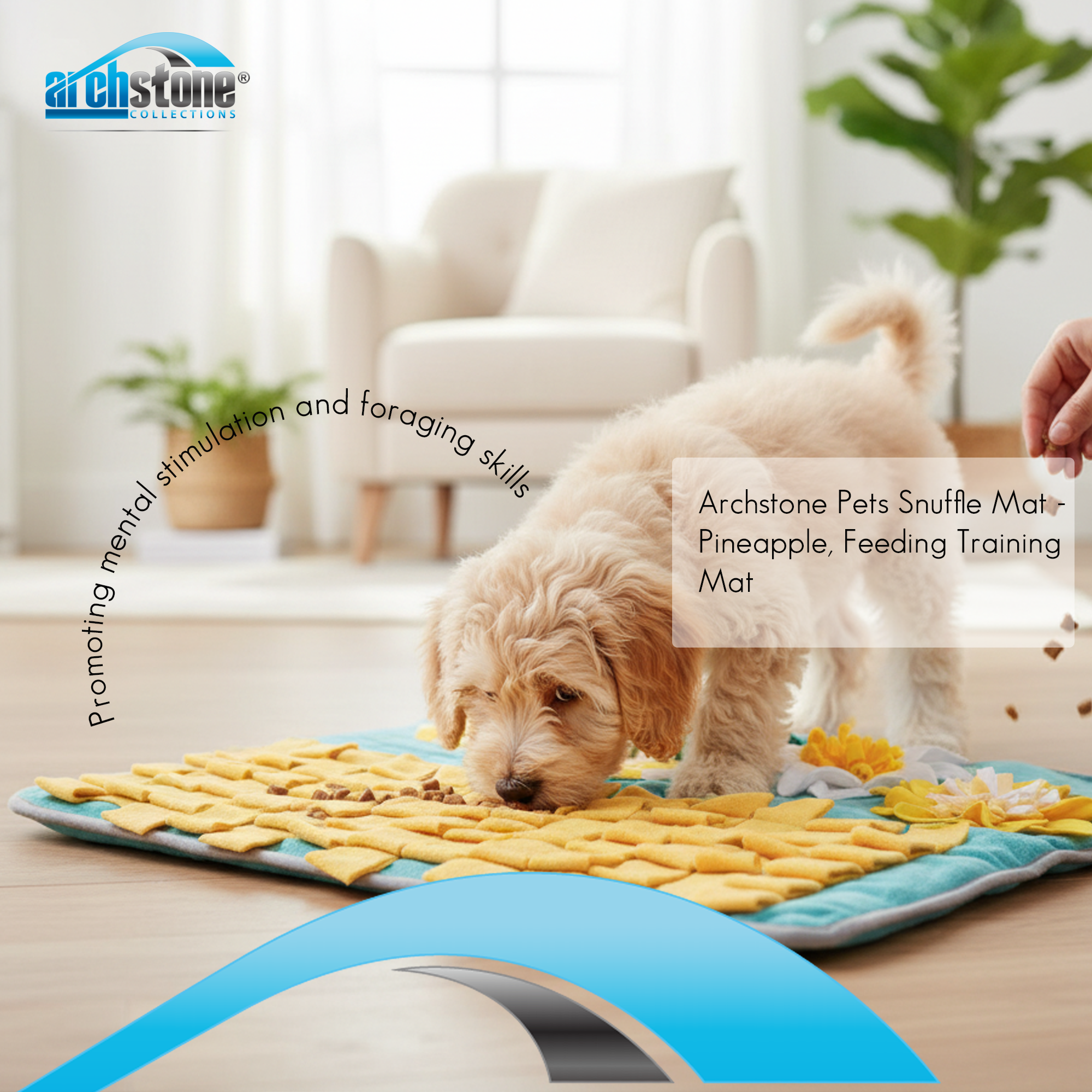 Archstone Collections – Engroshandel Madmåtte til kæledyr – hund – Archstone Kæledyr Snusemåtte - Ananas, Fodringstræningsmåtte2