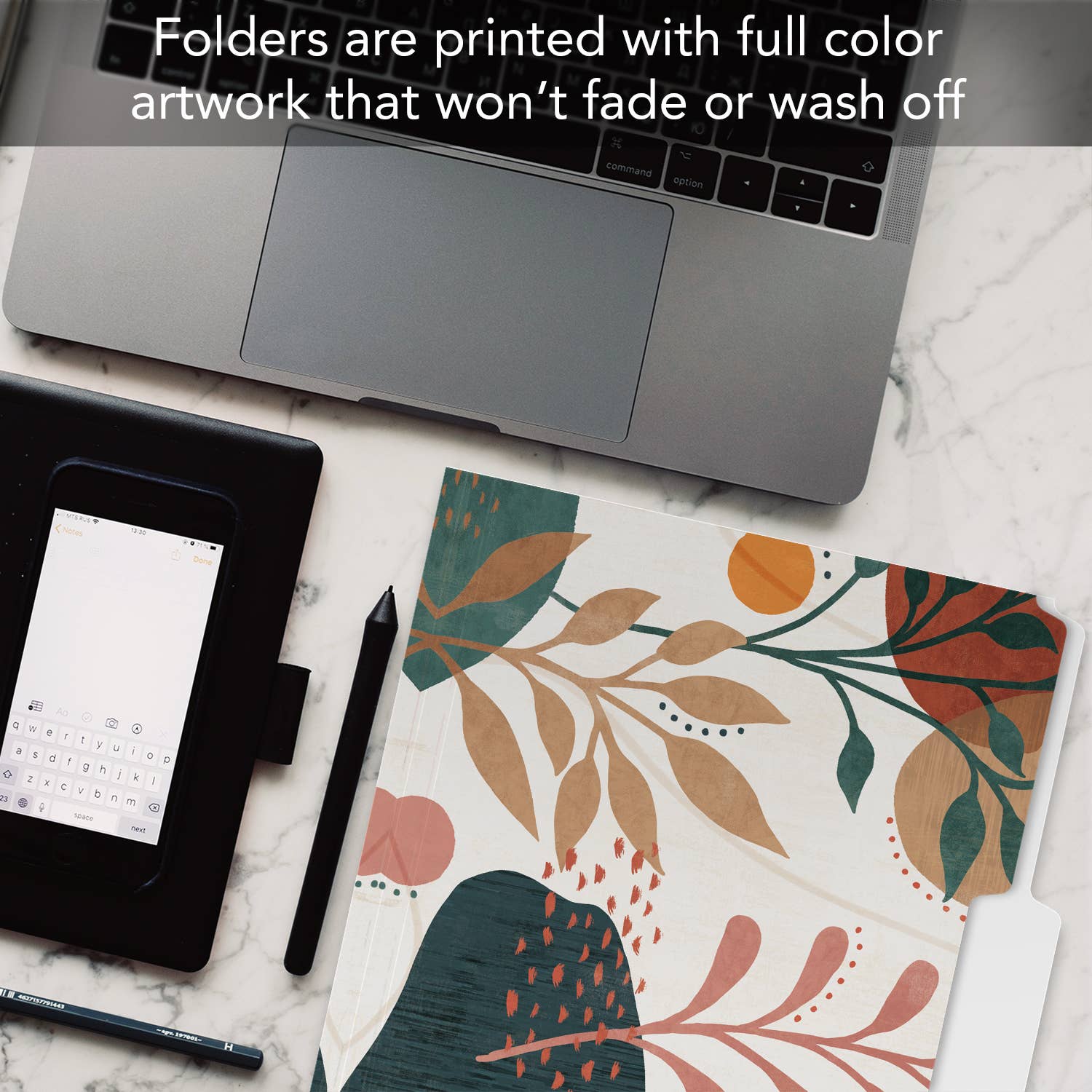 Conimar Promotions - Wholesale Folders - "Abstract Bloom" Single Decorative Reusable File Folders 2