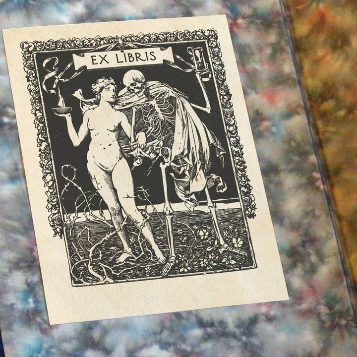 Beauty and Death, Gothic Ex-Libris Bookplates for wholesale by Ebon et Noir LLC