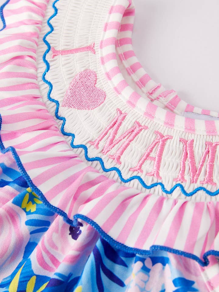 Rylee Faith Designs - Wholesale Clothing Set - Baby - “I ❤ MAMA”Embroidery Smocking Baby Girls Bloomers Set7