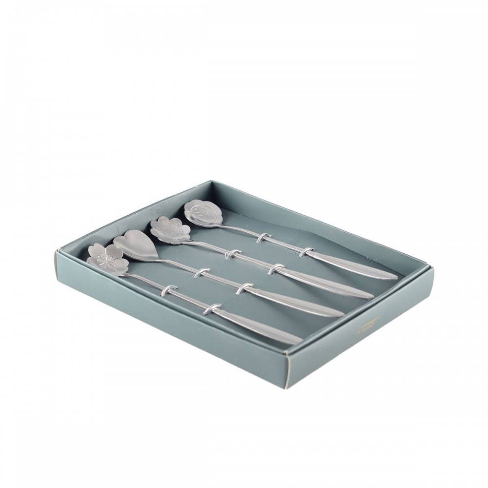 AULICA - Wholesale Table Spoon (Cutlery) - Long flower silver spoons - set of 43