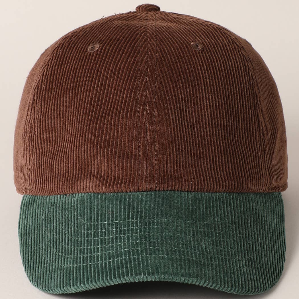 Fashion City - Wholesale Baseball Cap - Unisex - Corduroy Two-Tone Adjustable Baseball Cap52