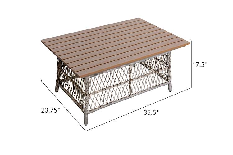 Light Blue Shell 4-Piece Wicker Sofa Set for wholesale on Faire8