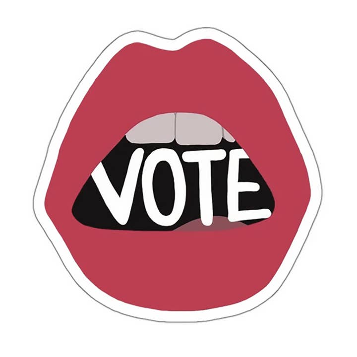 VOTE Lips - 3,5" klistermærke - 10 stk for engroshandel hos SwagTheVote