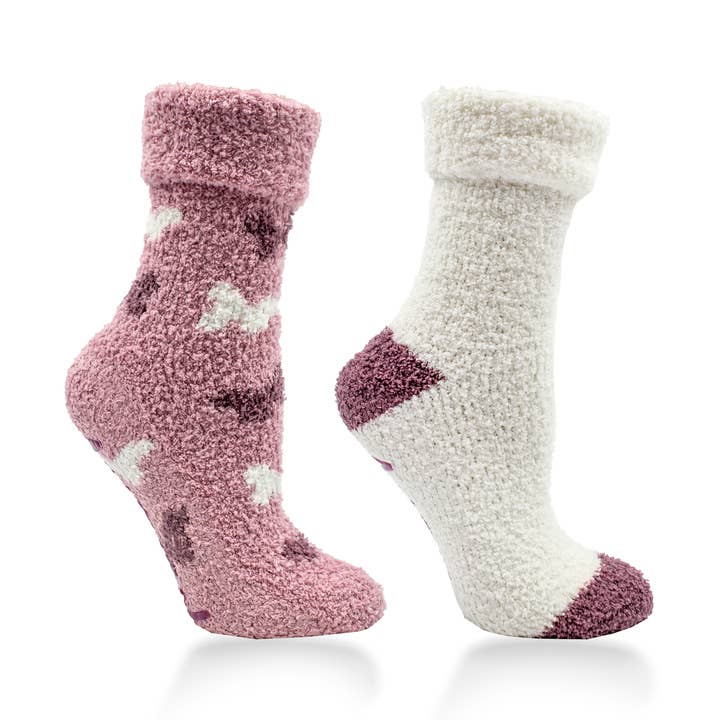 2 r pack sock w/ Non-Skid Bottom Rose Scented Velvet Sachet for wholesale by MinxNY