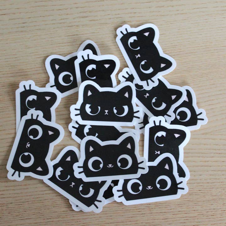 x The Fancy Firefly - Wholesale Sticker - Black Cat Sticker Derpy or Angry – Waterproof Die-Cut Sticke3