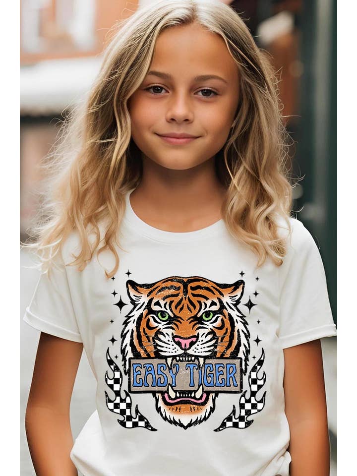 COLORBEAR - Wholesale T-Shirt - Kids - Retro Easy Tiger Kids Graphic Tee6