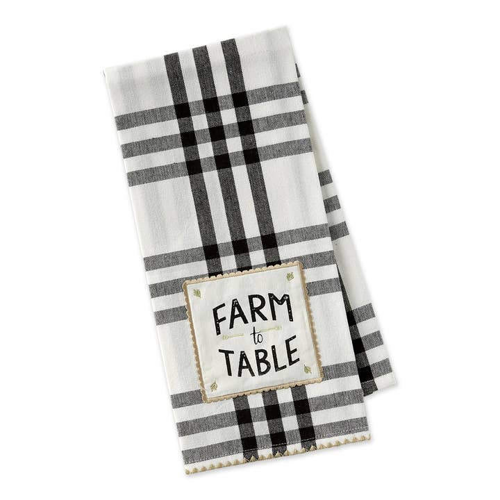 Design Imports - Wholesale Tea Towel - Farm To Table Embellished Dishtowel