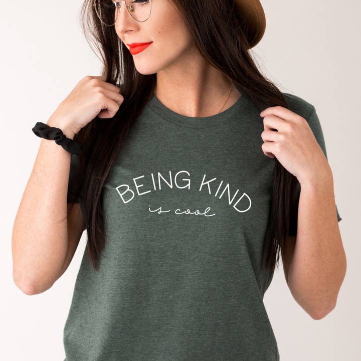 208 Tees - Wholesale Screen Printed T-Shirt - Women's - Kind Is Cool Tshirt Graphic Tee 061