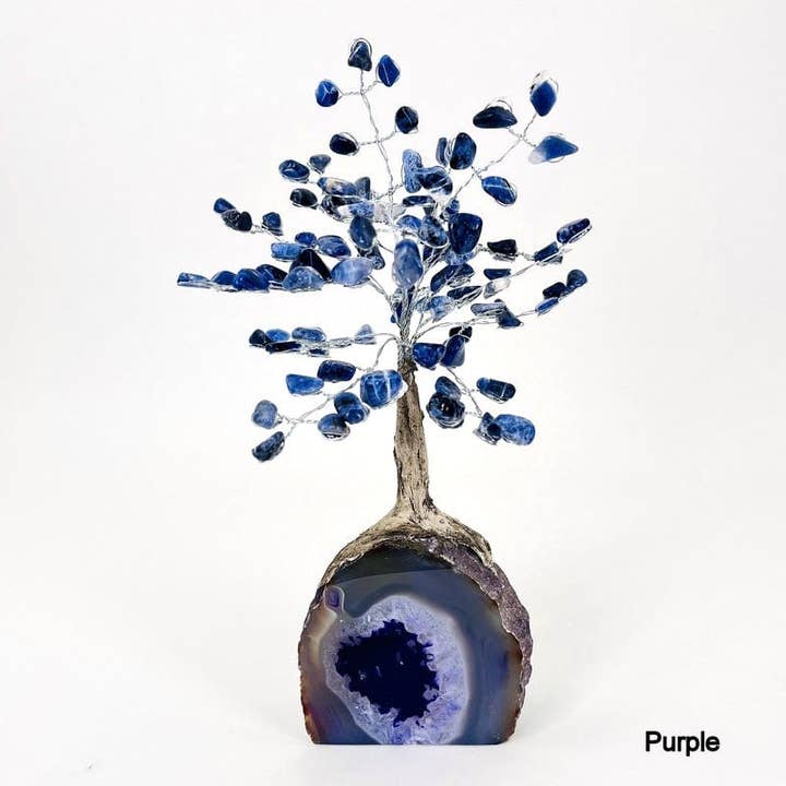 Rock Paradise - Wholesale Spiritual Stone/Crystal - Sodalite Crystal Tree on Agate Geode Base - You Choose Color6