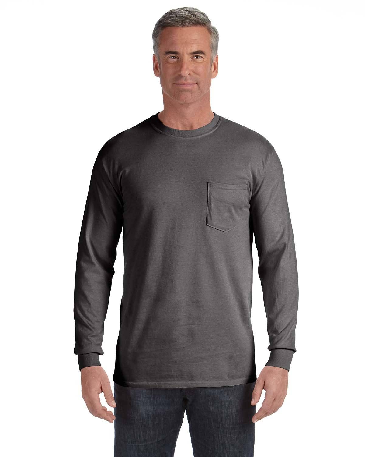 Total Apparel - Wholesale T-Shirt - Men's - Comfort Colors Garment-Dyed Long-Sleeve Pocket T-Shirt C441019