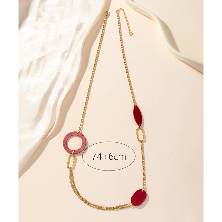 Blossom bijoux - Wholesale Y-Neck/Lariat Necklace - 24CCA013 Steel Long Chain Necklace