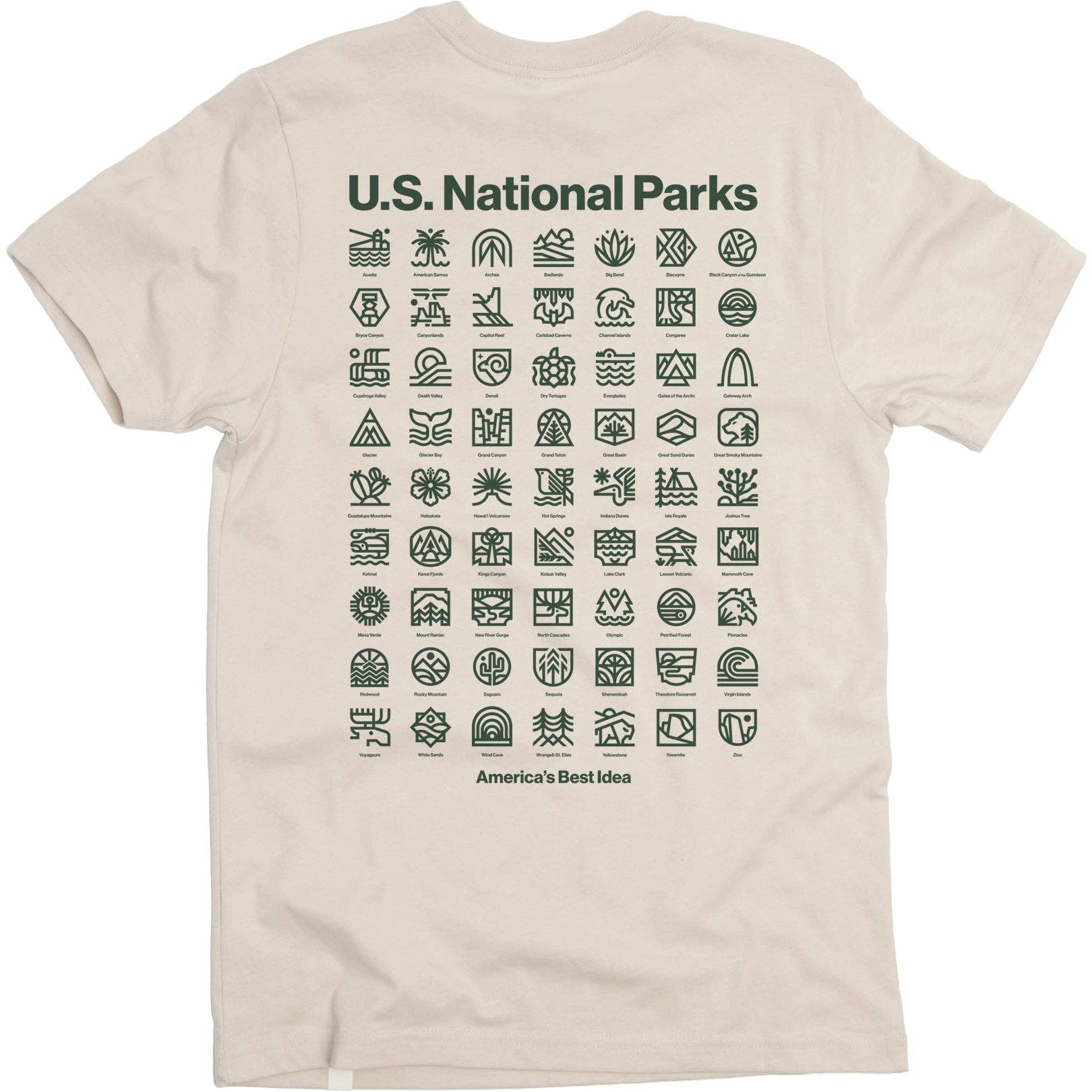 The Landmark Project – wholesale Screen printed t-shirt – unisex – U.S. National Parks Unisex Short Sleeve Pocket Tee3