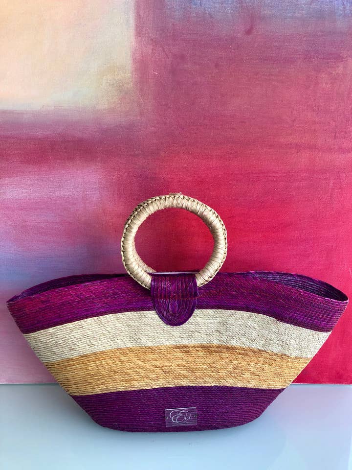 Sac fourre-tout tissé - Purple Multi pour la vente par Eloli