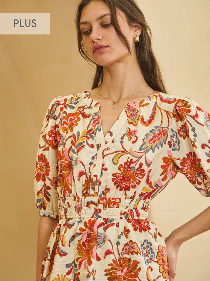 Plus Flower Printed Blouse for wholesale by Oddi