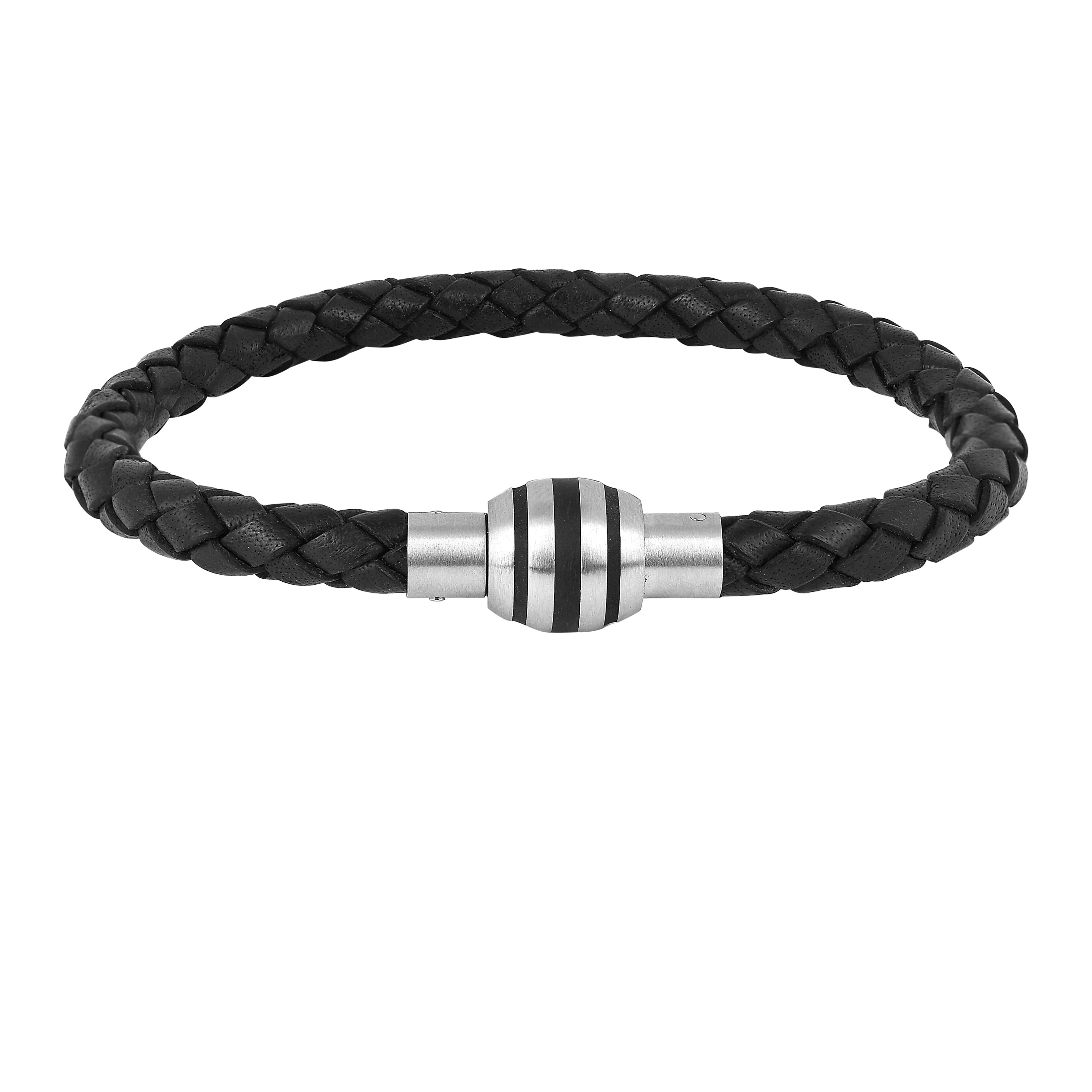 FCJ Jewelry LLC - Vente Bijou – homme - Bracelet magnétique en cuir tressé pour homme en acier inoxydable1