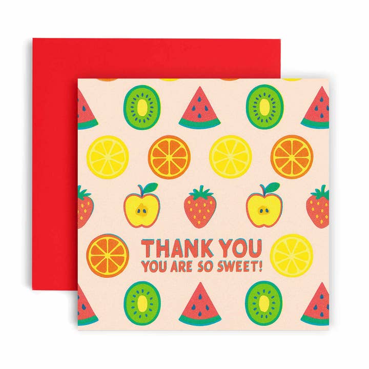 You're so Sweet Fruit Thank you Card for wholesale by Huxters