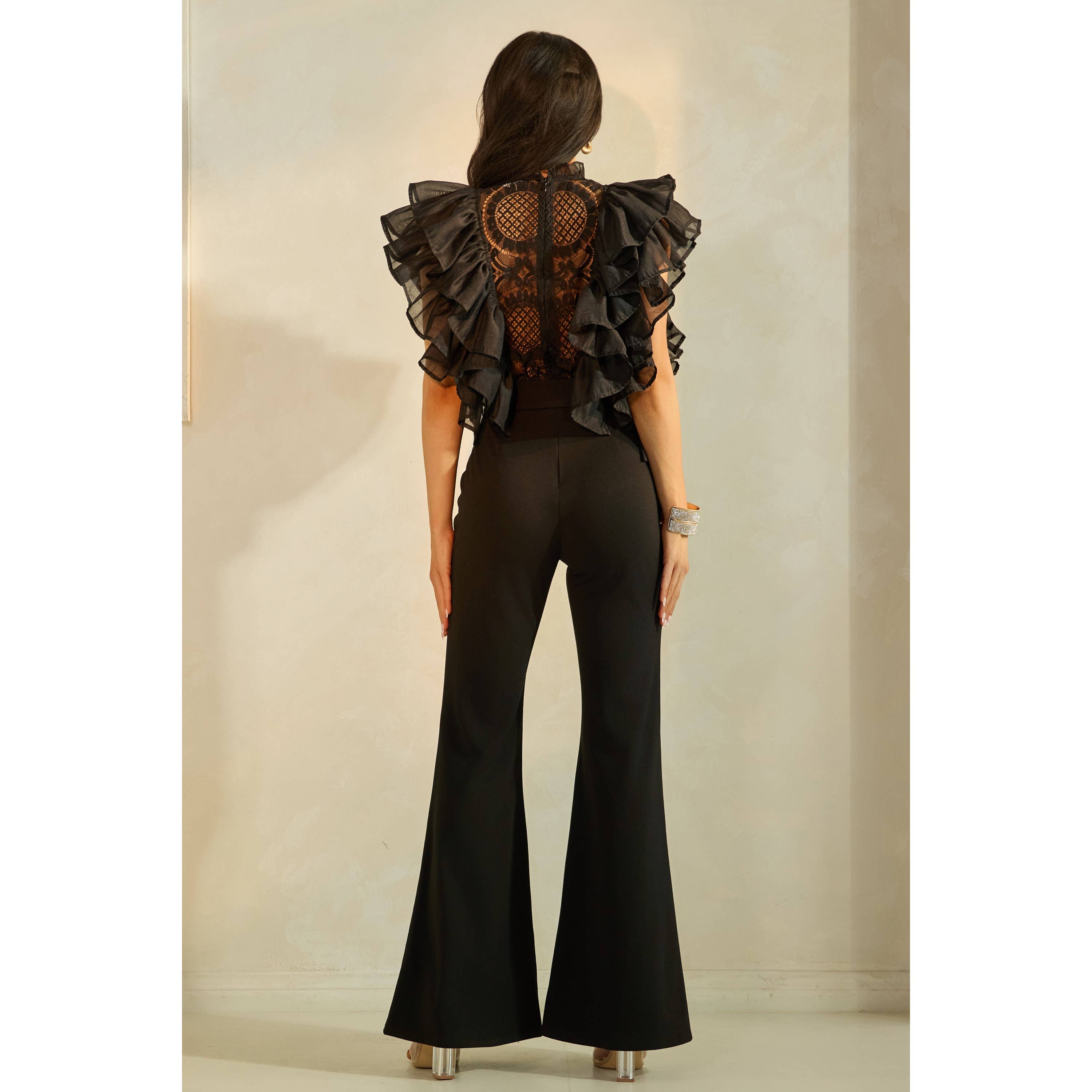 The Sang - Wholesale Jumpsuit - Dames - Jumpsuit met ruches en kanten details12