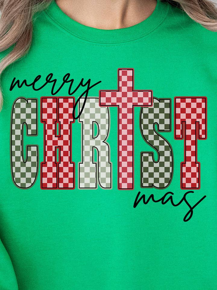 Checkered Merry CHRISTmas Ready To Press DTF Transfer for wholesale by Wholesale Accessory Market