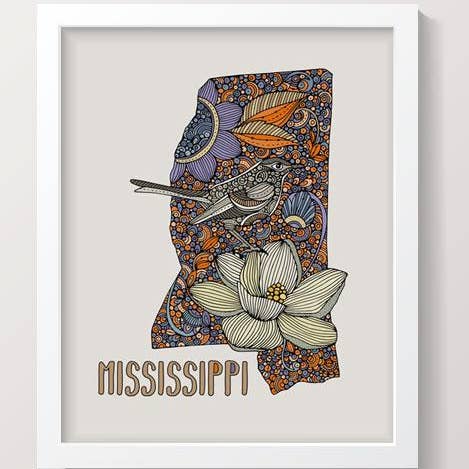 Mapa del estado de Mississippi para venta al por mayor de Valentina Harper