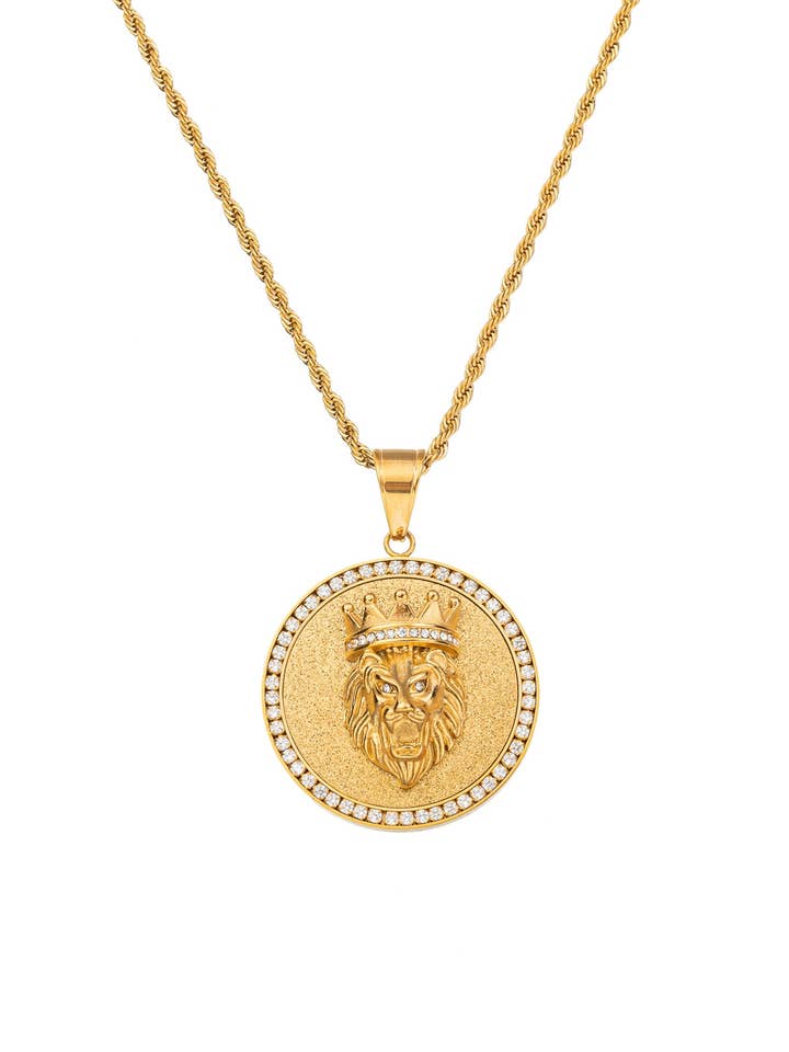 Rowan Lion Head Necklace for wholesale by Eye Candy Los Angeles