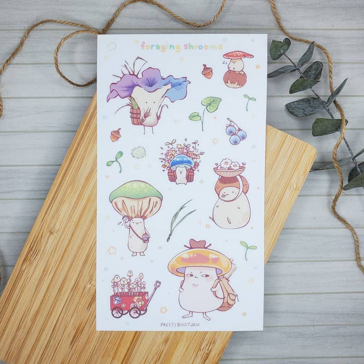 PrettyBoiStudio - Wholesale Sticker - Stickervel voor foeragerende paddenstoelen3