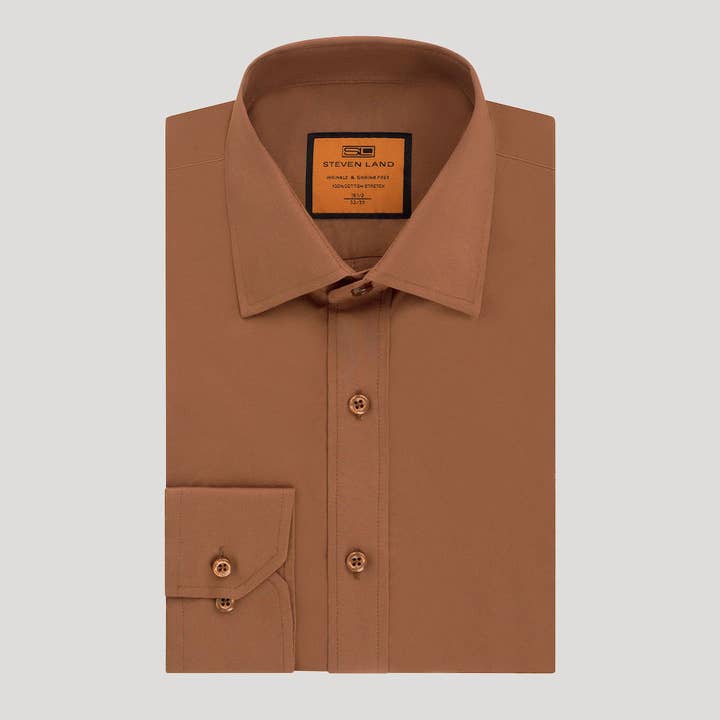 4 Way Stretch Travel Shirt | Barrel Cuff | Point Collar | Spice for wholesale by Steven Land