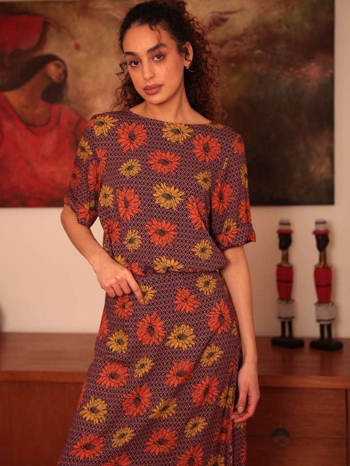 Eburu Short Sleeve Printed Top for wholesale by IN OUR NAME