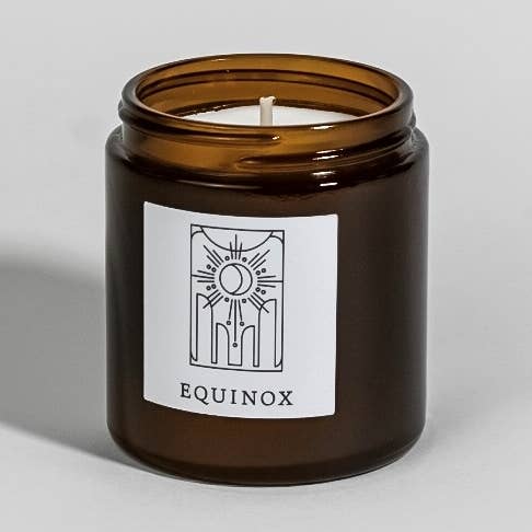 Equinox 3.4oz Small Fine Fragrance Amber Jar Candle for wholesale by Herland Home