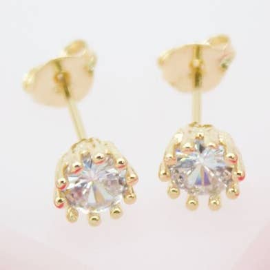 18K guld 6mm CZ stænger - Bulkordrer accepteret for engroshandel hos MIA Jewelry