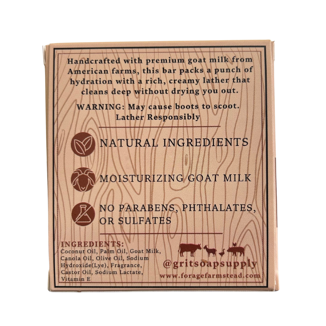 GRIT Soap Supply - Wholesale Bar Soap - Men's - Cowhide & Bourbon Goat Milk Bar Soap6