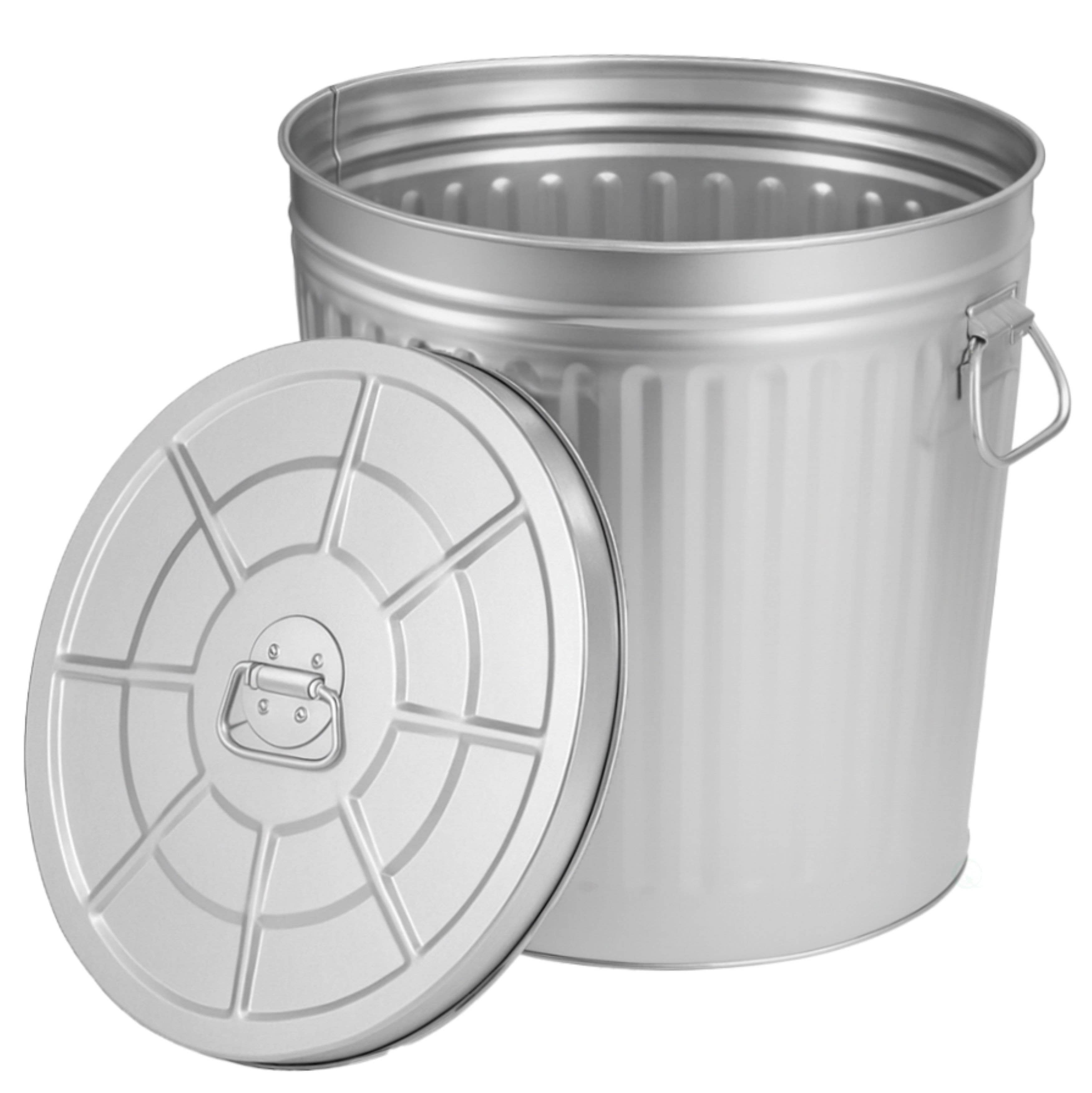Quickway Imports - Wholesale Trashcan/Trash Bin - Gardenised Round Galvanized Steel, Trash Can with Lid13