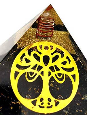 Pirâmides de orgonita de turmalina negra, pirâmides da árvore da vida por atacado de jiomind