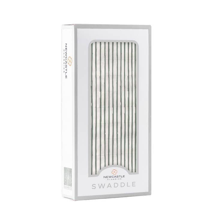 Newcastle Classics - Wholesale Swaddle - Baby - Sage Green Stripe Bamboo Swaddle