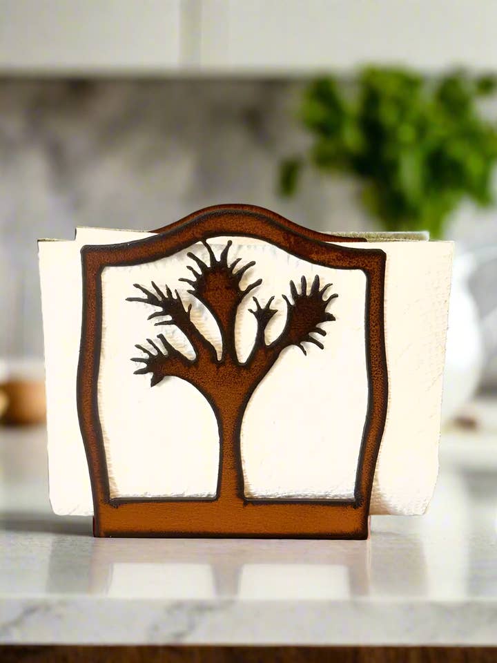 Joshua Tree Rustic Metal Napkin Holder Usa Made for wholesale by Universal Ironworks USA