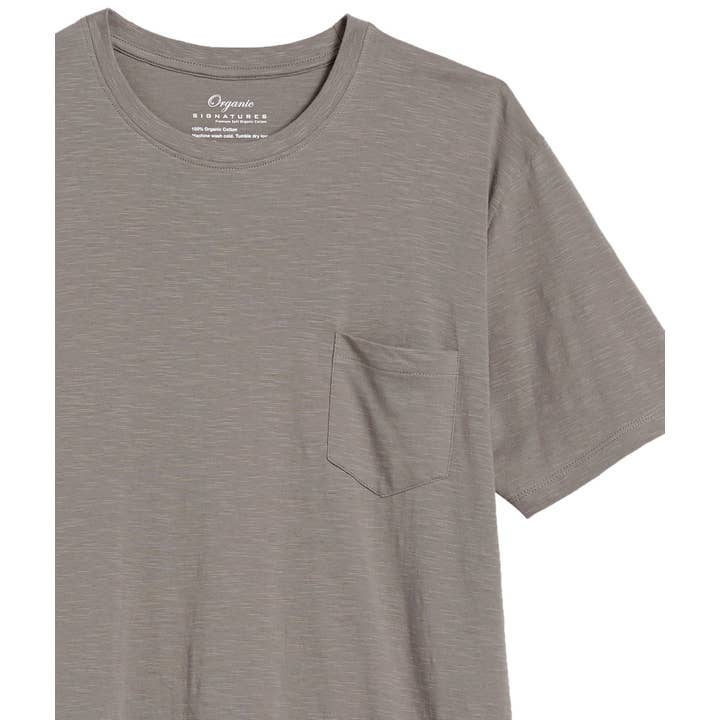 Grey Slub Pocket Tee for wholesale by Organic Signatures